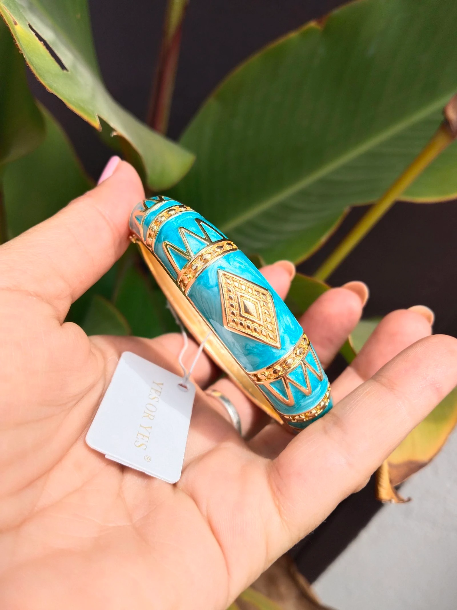 Pulsera turquesa y dorada  – photo 6